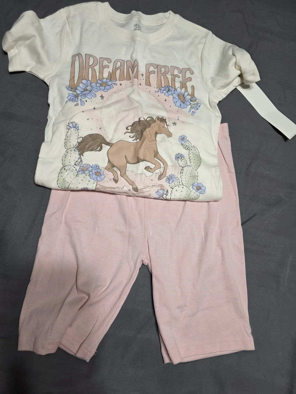 Carter's Cream & Pink 'Dream Free' Horse Pajama Set